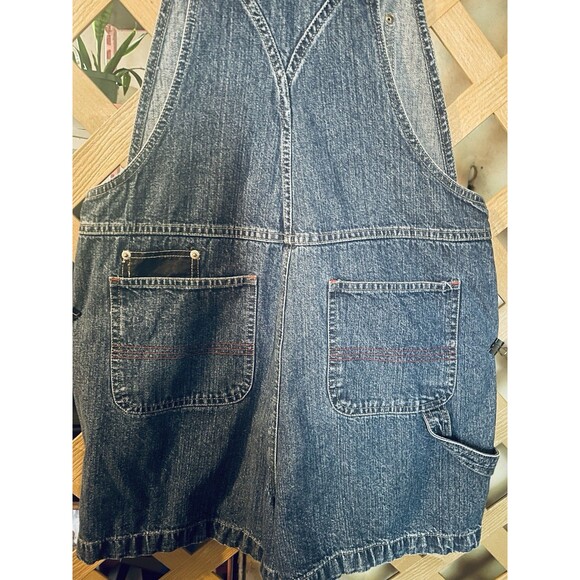 Vintage BUM Equipment Embroidered Blue Denim Shortalls Women's M 90's Y2K - Picture 6 of 10